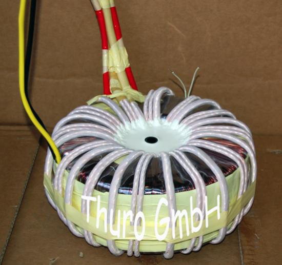 Toroidal transformer with HF braid 